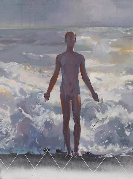 Rayk Goetze: Brandung [Labenne], 2020, Öl auf Leinwand, 80 x 60 cm

